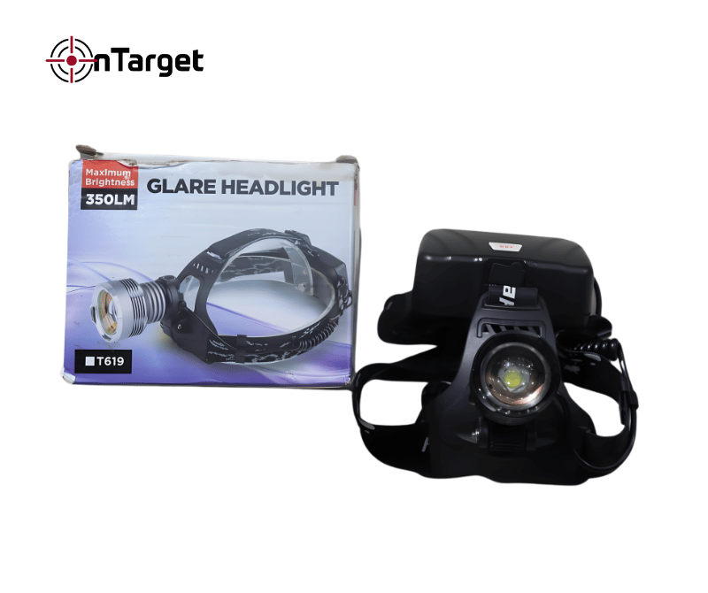 Glare Headlight 350 lm T619 – Adjustable LED Head Torch for Outdoor & Camping Use