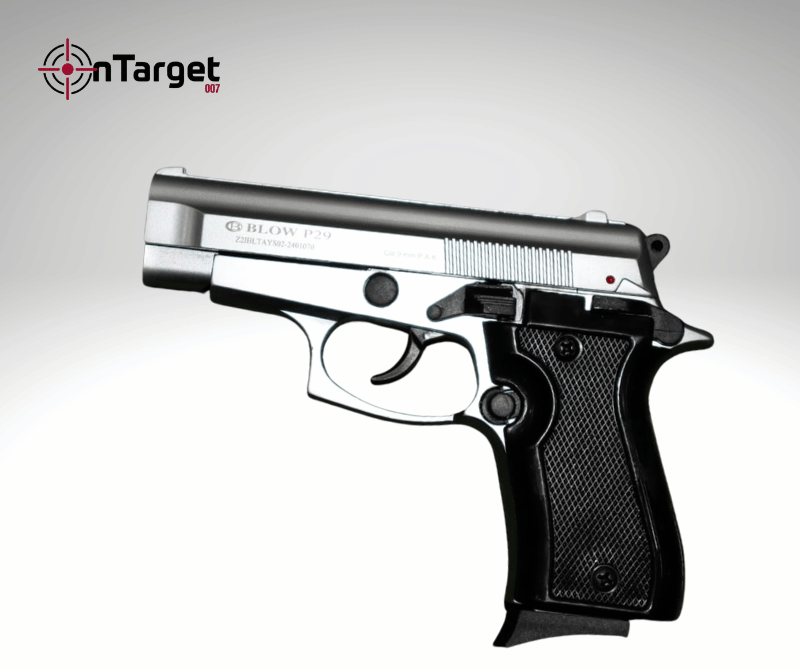 Blow P29 Matt Chrome Blank-Firing Training Tool | Self-Defense Tool | Matt Chrome