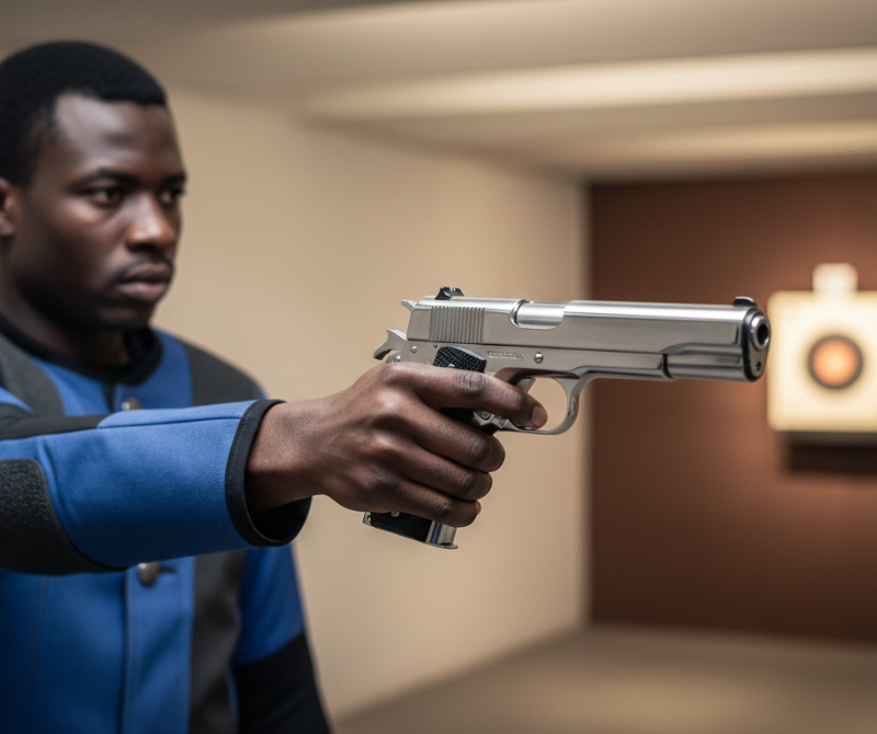 Aksa AK1911 Bright Chrome Blank-Firing Training Tool | Self-Defense Tool | Bright Chrome