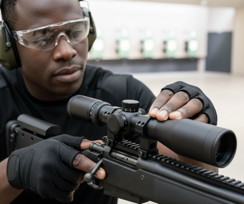 Rifle scope with laser sight 3-10x42e - Wholesale Self Defense ...
